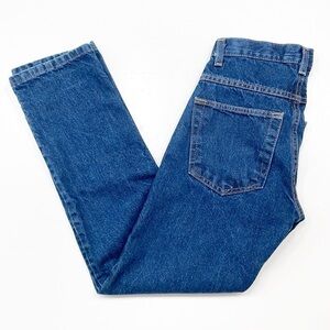 Dark wash straight leg denim jeans